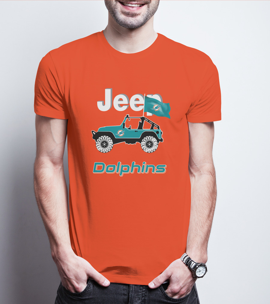 Jeep Dolphins Miami Flag Adventure T-Shirt