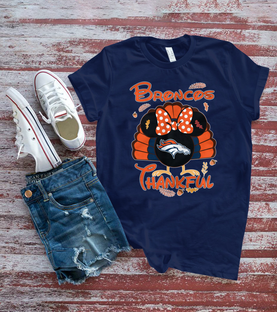 Broncos Thankful Denver Minnie Thanksgiving T-Shirt
