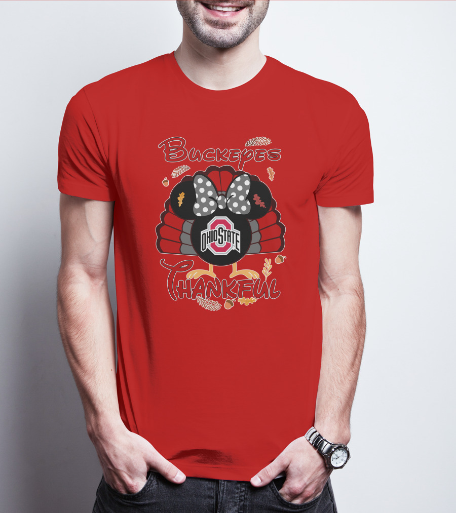 Buckeyes Thankful Ohio State Minnie Thanksgiving T-Shirt