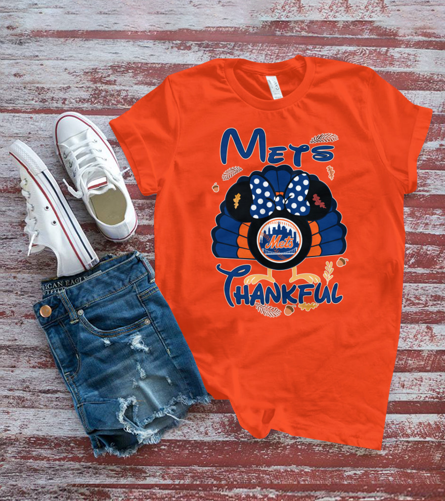 Mets Thankful Thanksgiving Minnie T-Shirt