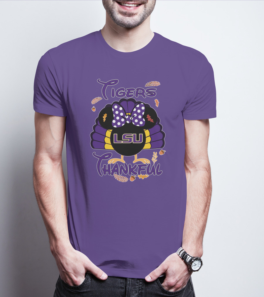 LSU Tigers Thankful Minnie Thanksgiving T-Shirt