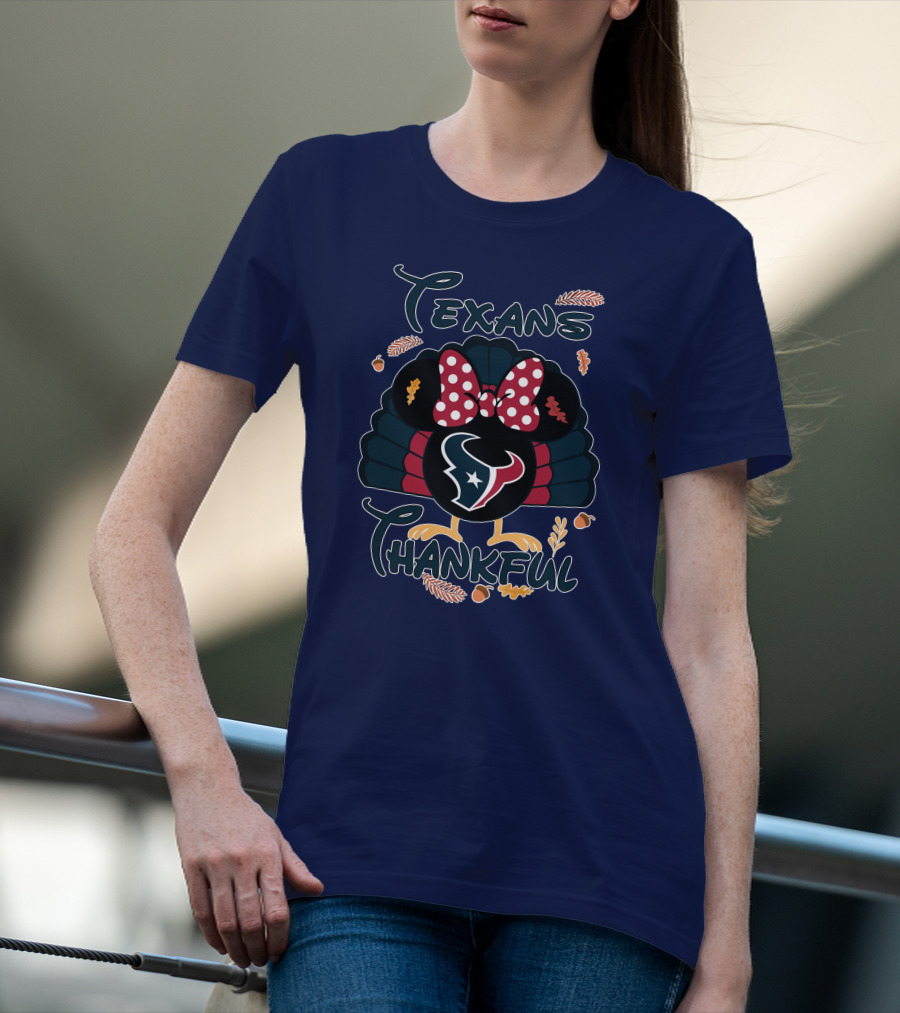 Texans Thankful Minnie Thanksgiving Turkey T-Shirt