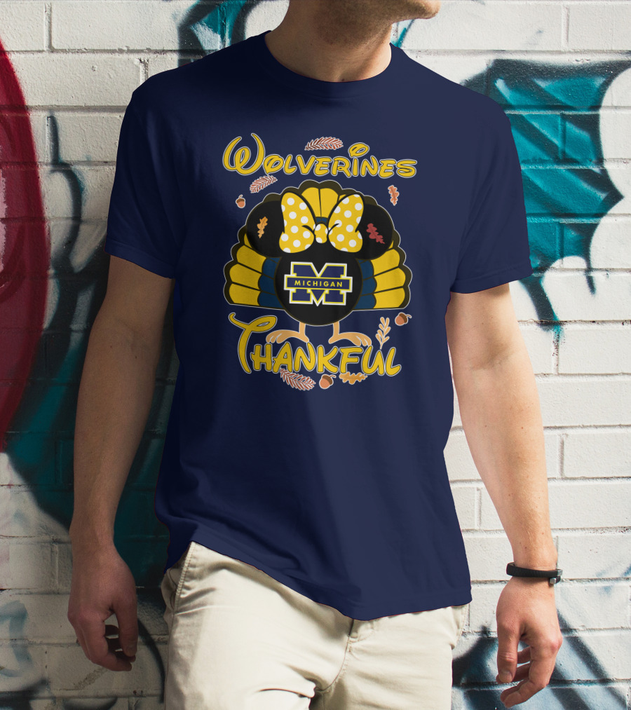 Wolverines Thankful Michigan Minnie T-Shirt
