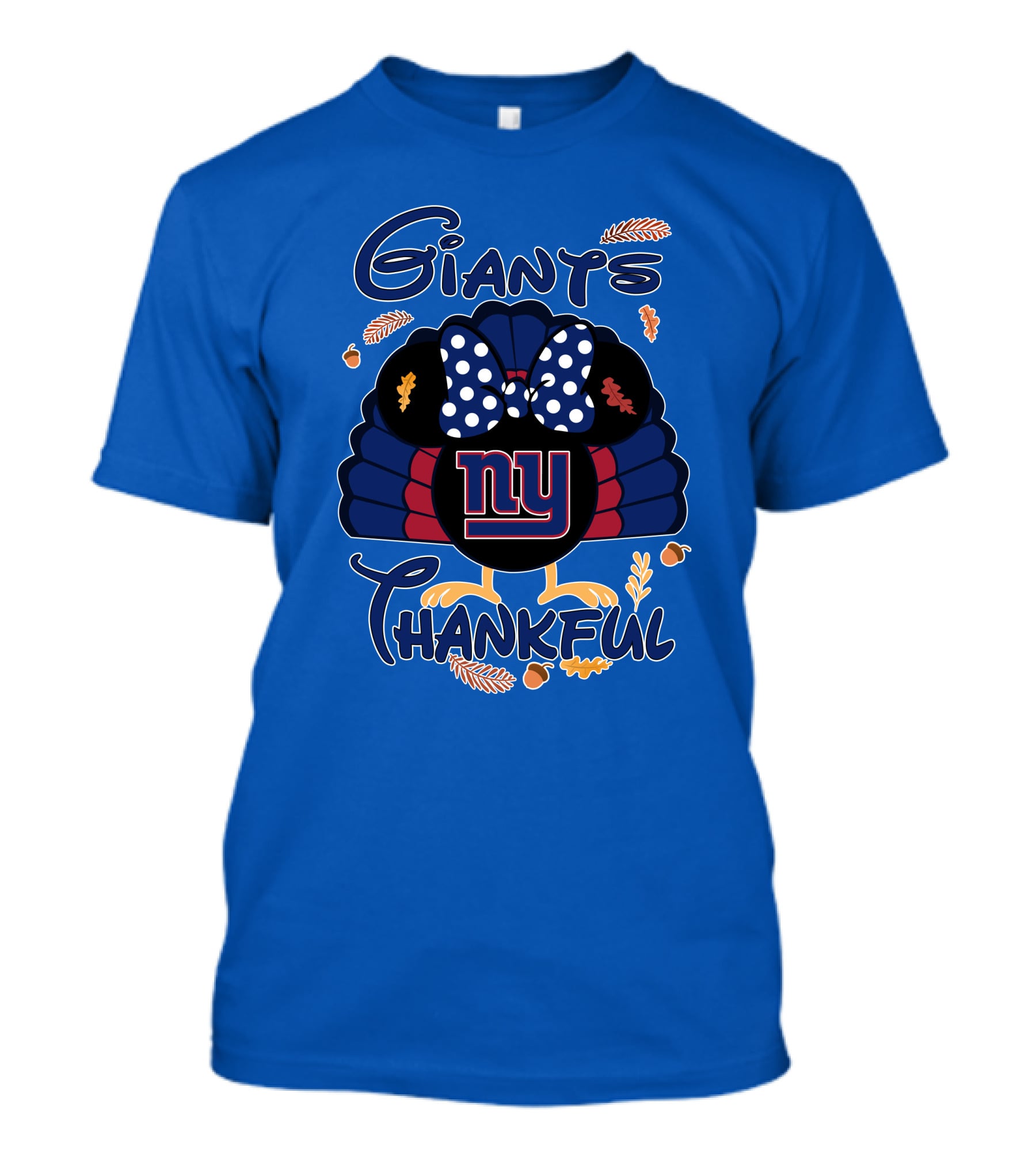 Giants Thankful New York Turkey Minnie Bow T-Shirt