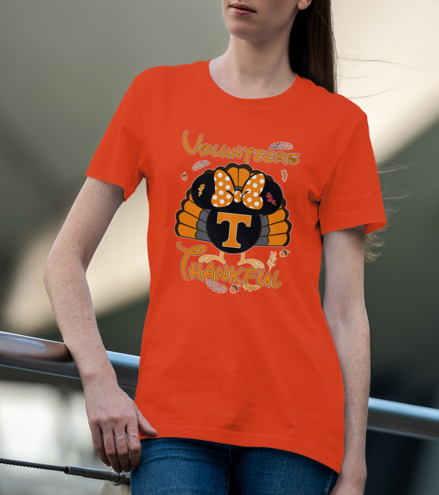 Volunteers Thankful Tennessee Minnie Thanksgiving T-Shirt