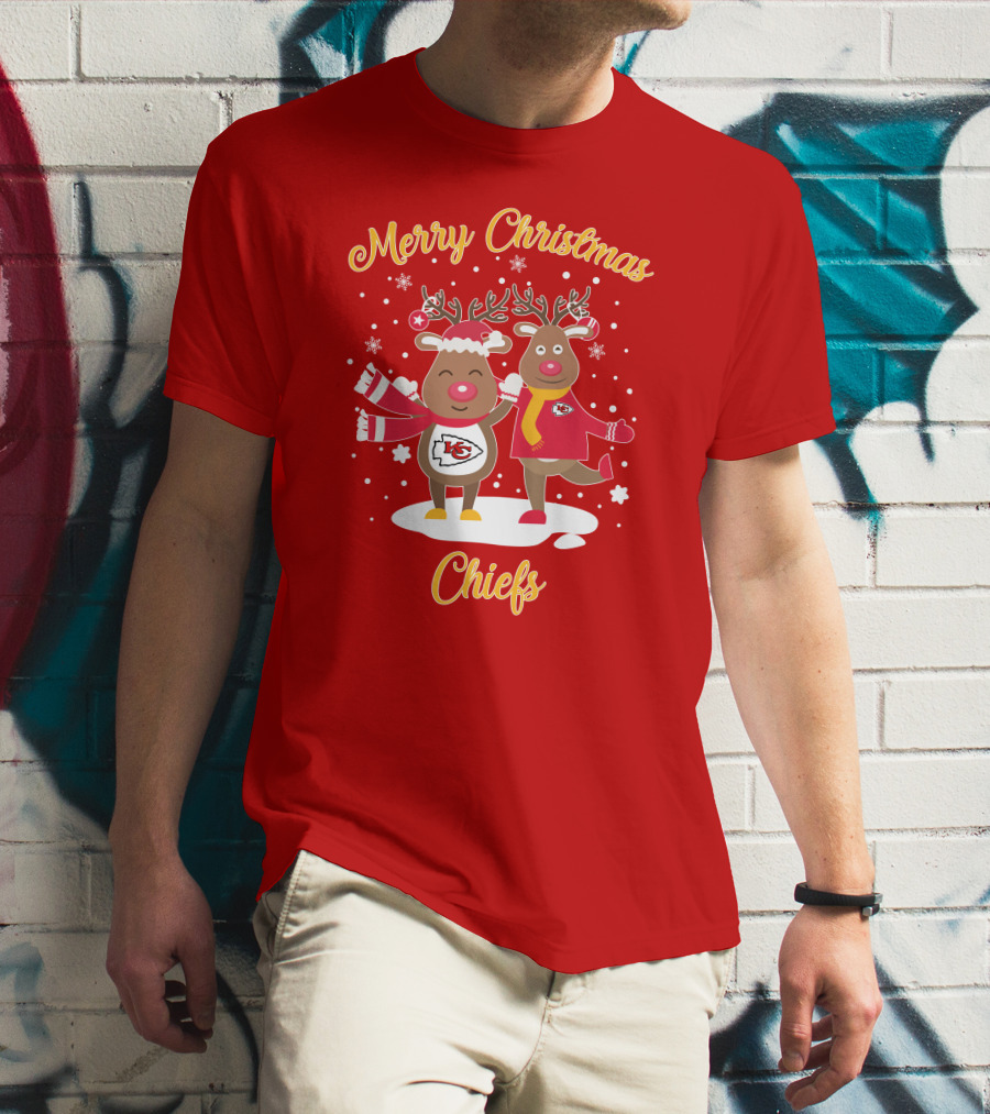 Merry Christmas Kansas City Chiefs Reindeer Chiefs T-Shirt