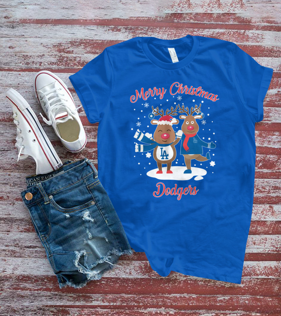 Merry Christmas Los Angeles Dodgers Reindeer T-Shirt