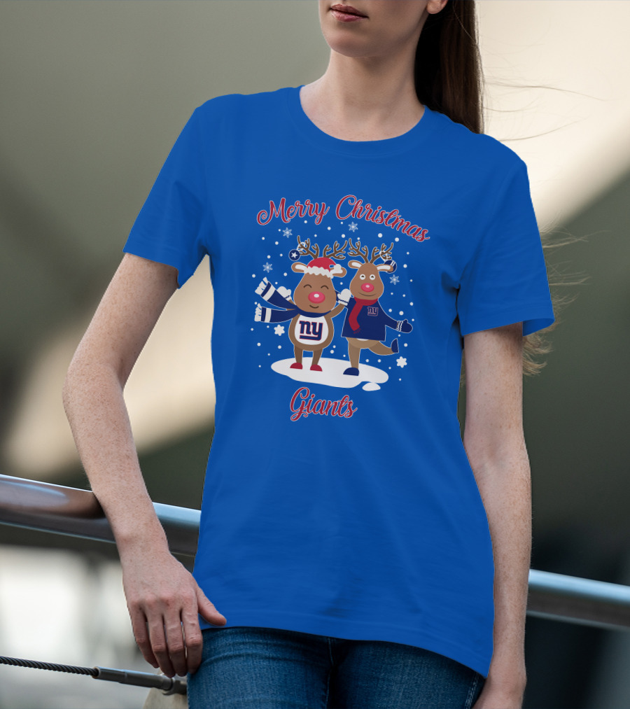 Merry Christmas New York Giants Reindeer T-Shirt