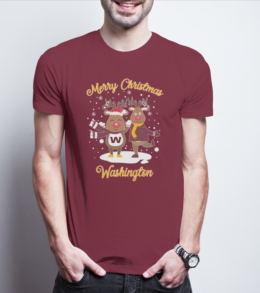 Merry Christmas Washington Football Team Reindeer T-Shirt