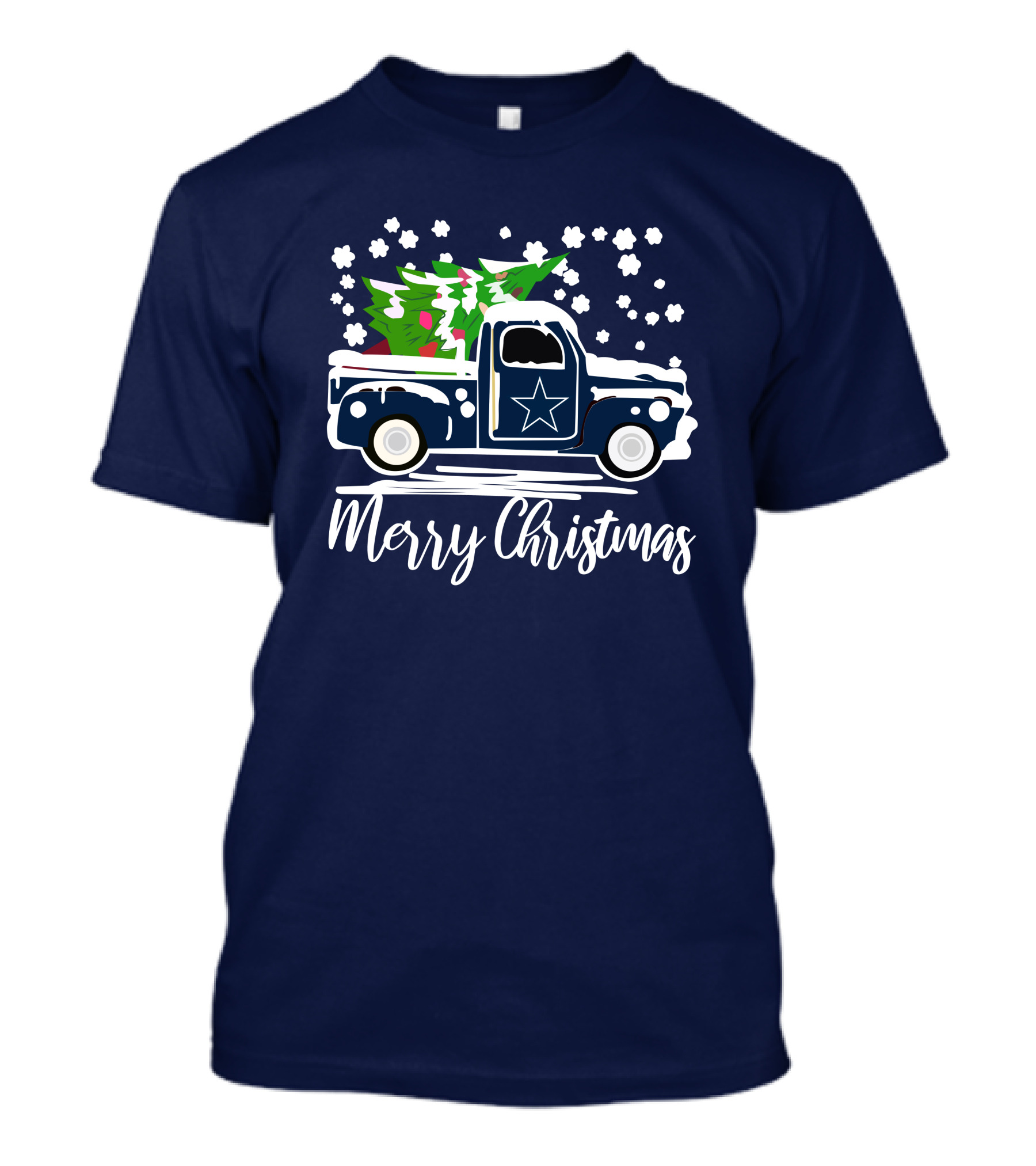 Dallas Cowboys Vintage Truck Merry Christmas T-Shirt