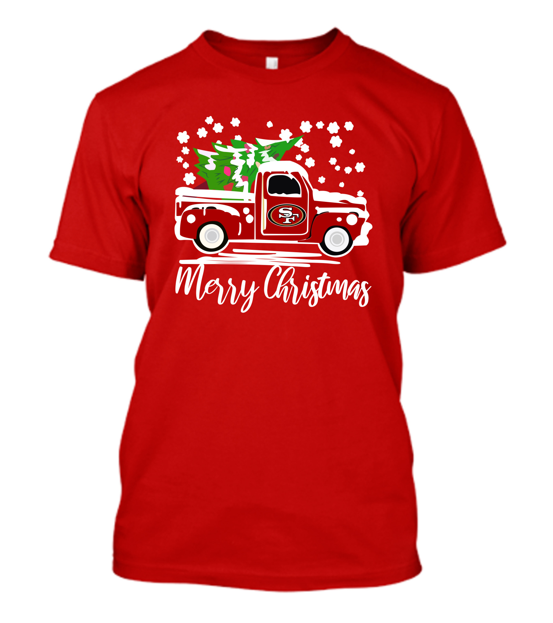 San Francisco 49ers SF Vintage Truck Merry Christmas T-Shirt