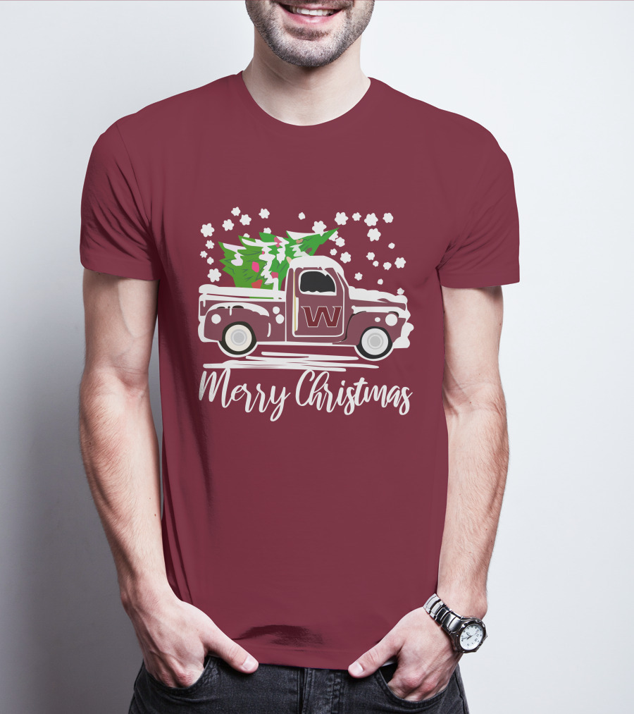 Washington Football Team Vintage Truck Merry Christmas T-Shirt