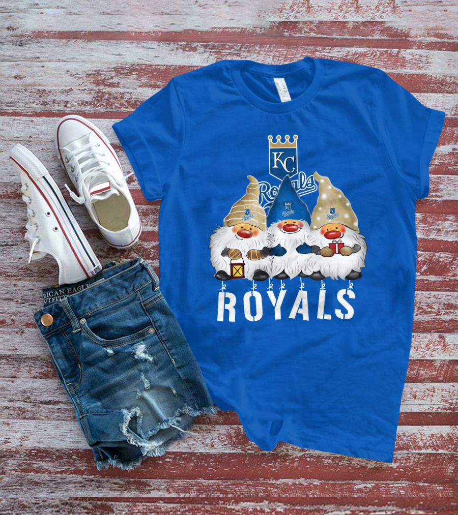 Kansas City Royals Merry Christmas Happy Holidays Gnomes T-Shirt