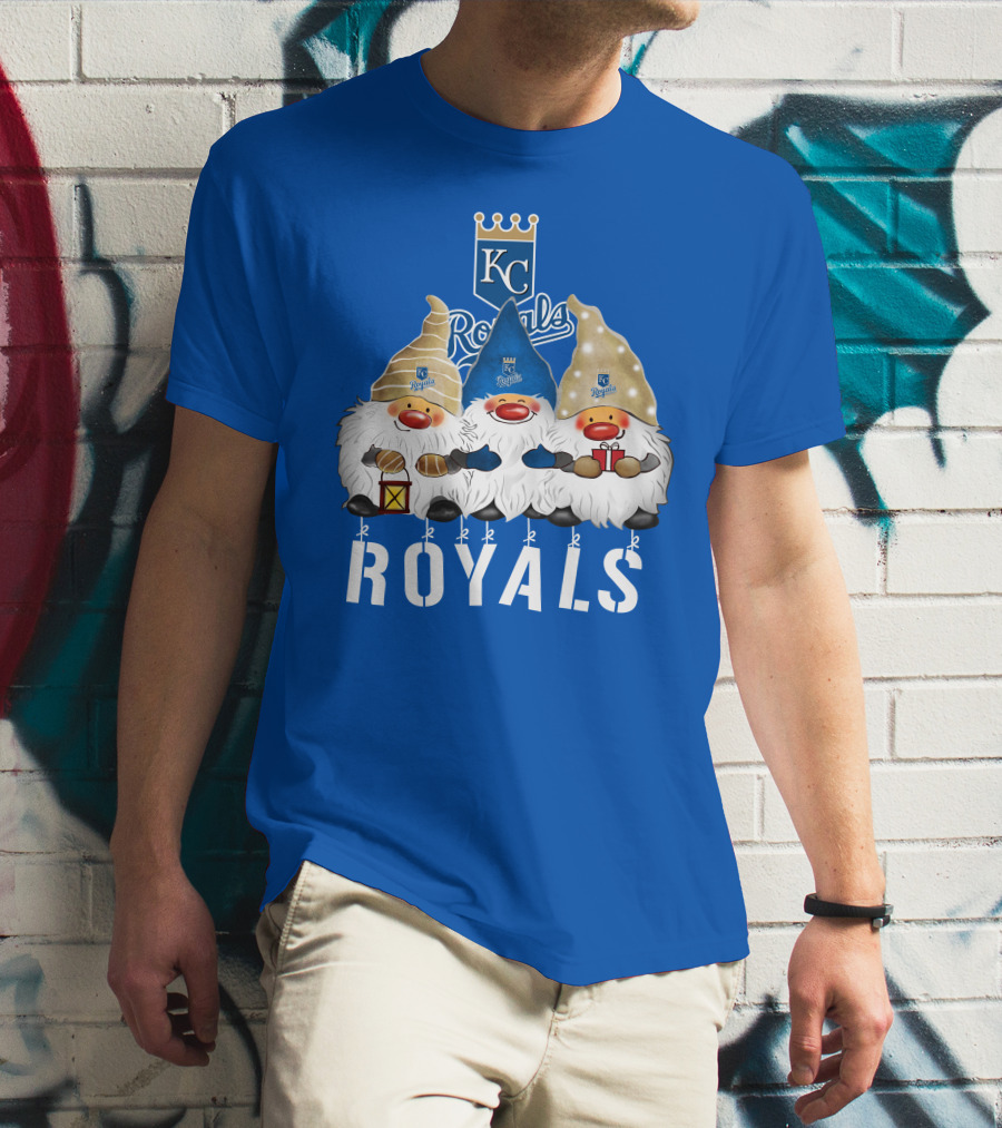 Kansas City Royals Merry Christmas Happy Holidays Gnomes T-Shirt