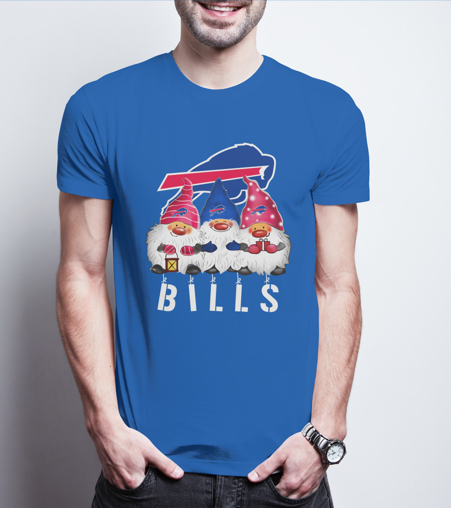 Buffalo Bills Happy Holidays Gnomes Christmas T-Shirt