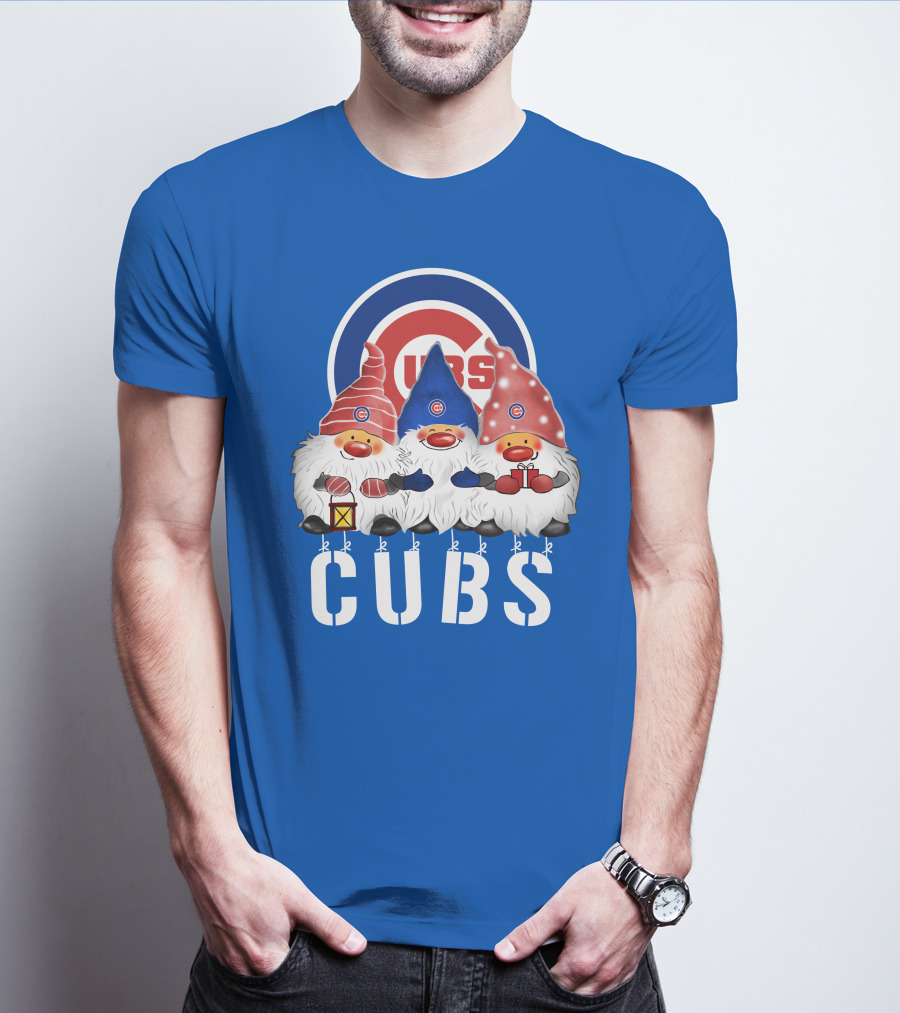 Chicago Cubs Merry Christmas Happy Holidays Festive Gnomes T-Shirt