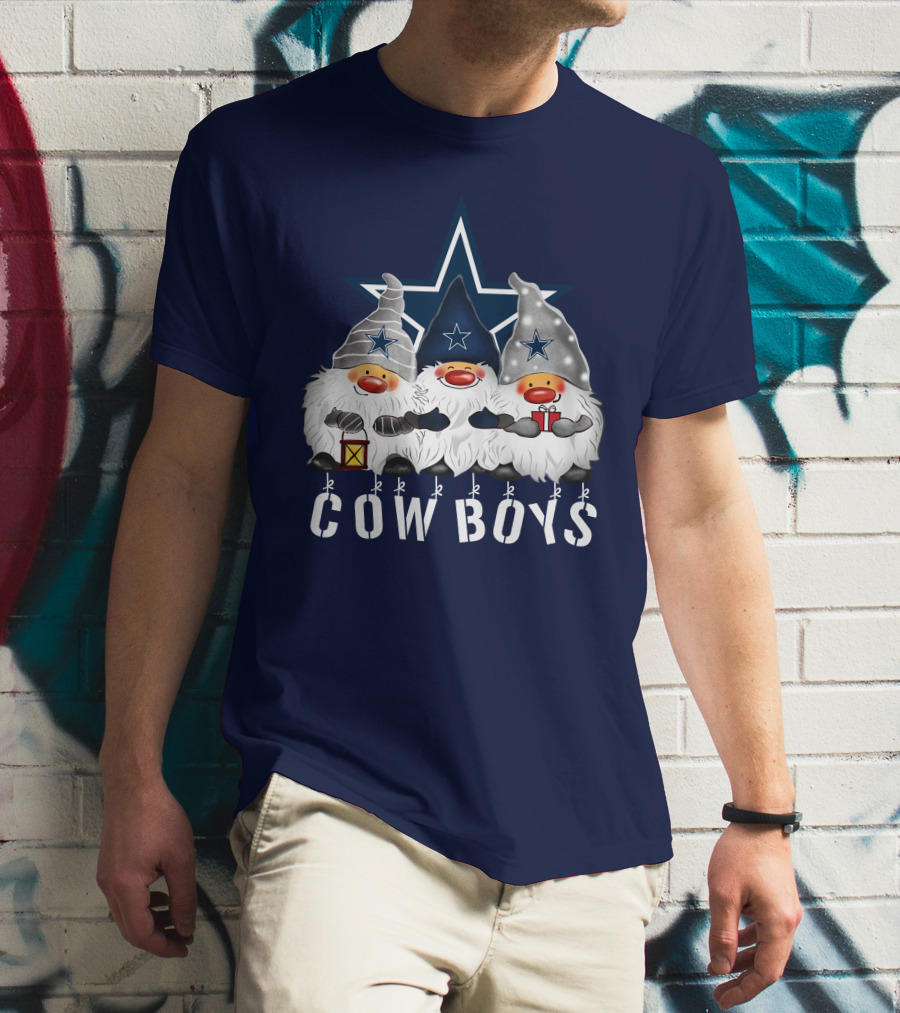 Dallas Cowboys Christmas Gnomes Merry Holidays T-Shirt
