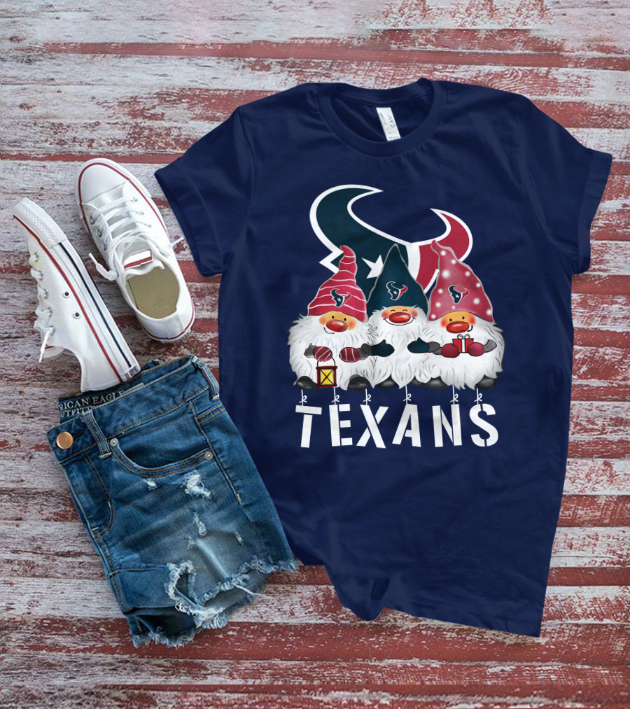 Texans Christmas Gnomes Houston Happy Holidays T-Shirt