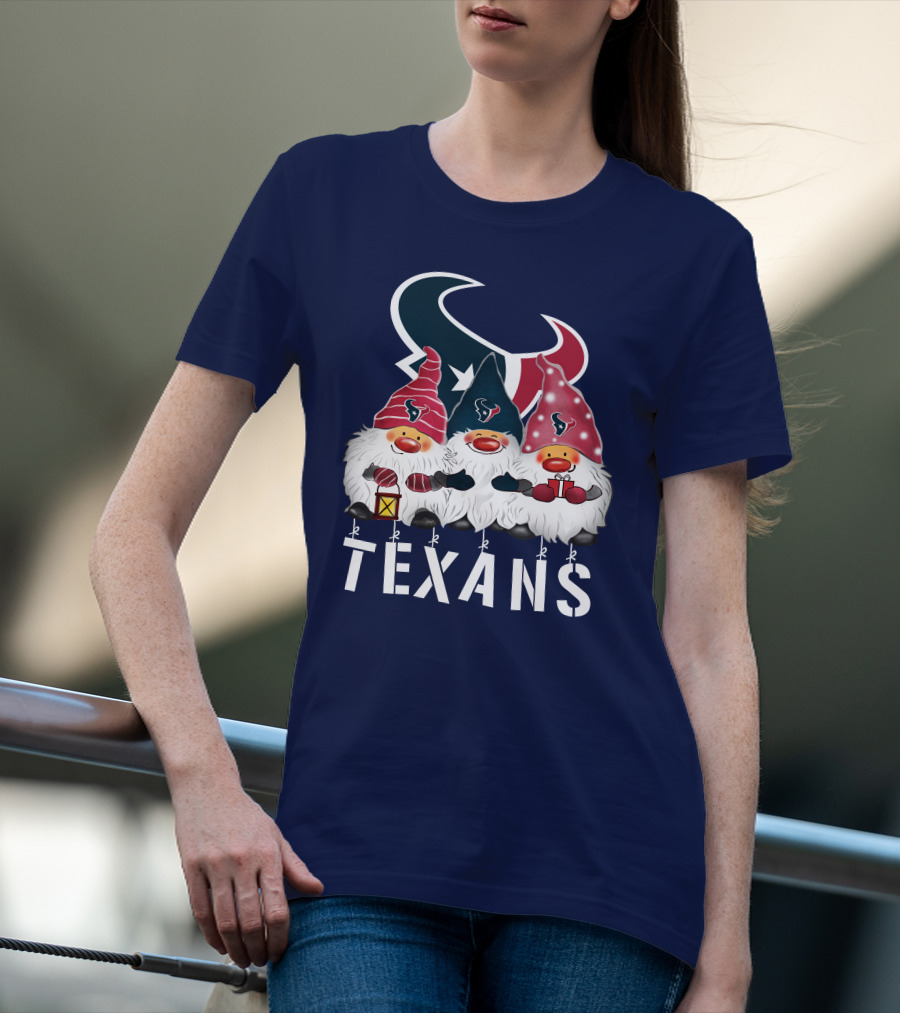 Texans Christmas Gnomes Houston Happy Holidays T-Shirt