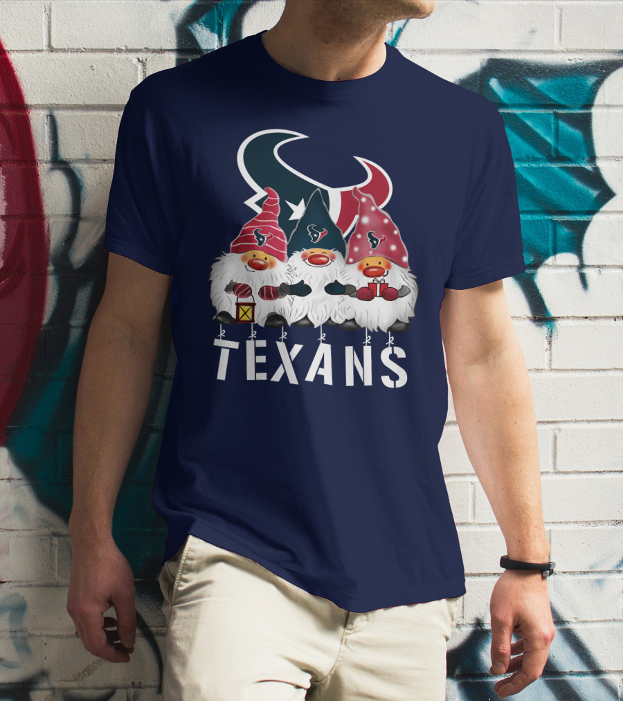Texans Christmas Gnomes Houston Happy Holidays T-Shirt
