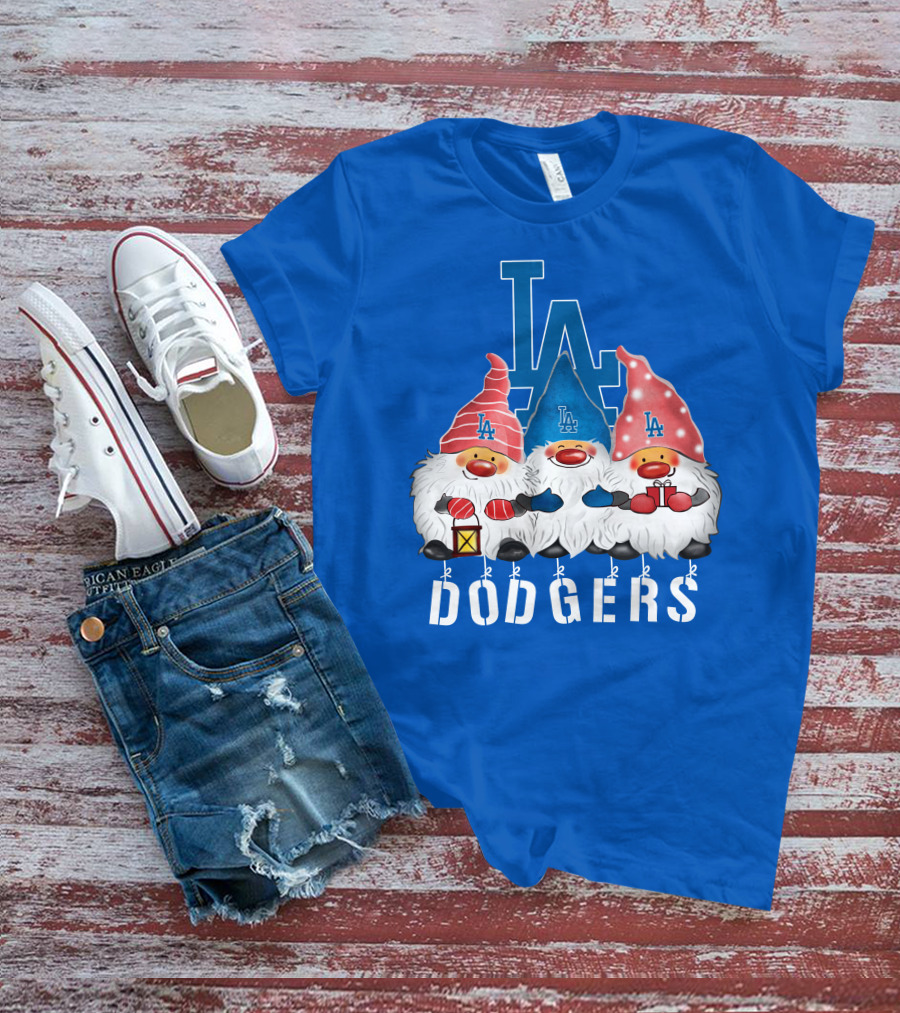 Los Angeles Dodgers Merry Christmas Happy Holidays Gnomes T-Shirt
