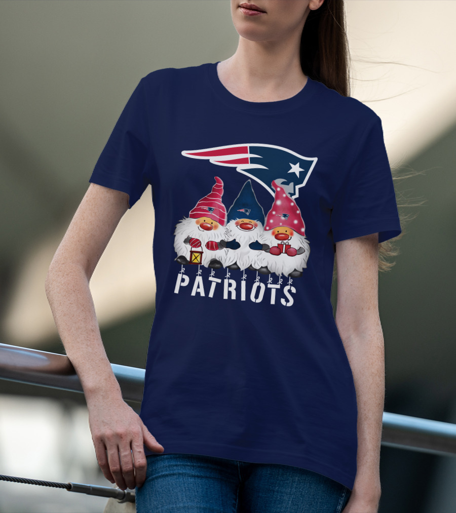 New England Patriots Merry Christmas Happy Holidays Gnomes NFL T-Shirt