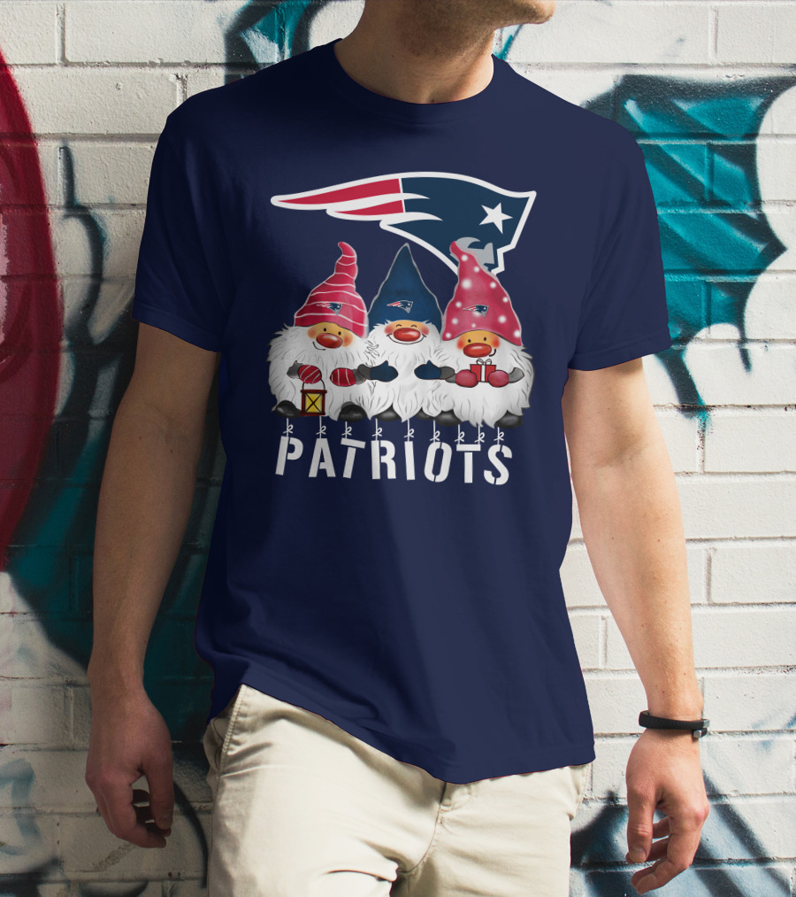 New England Patriots Merry Christmas Happy Holidays Gnomes NFL T-Shirt