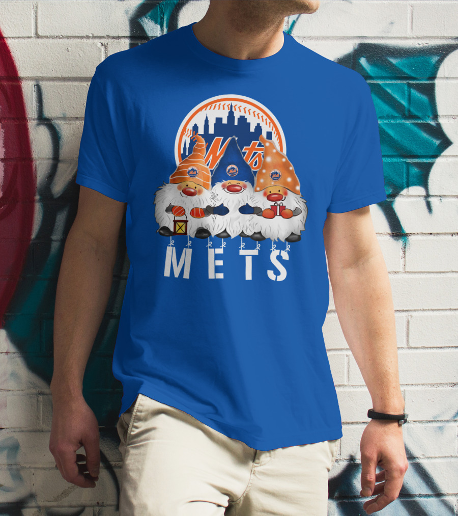 New York Mets Merry Christmas Happy Holidays Gnomes T-Shirt