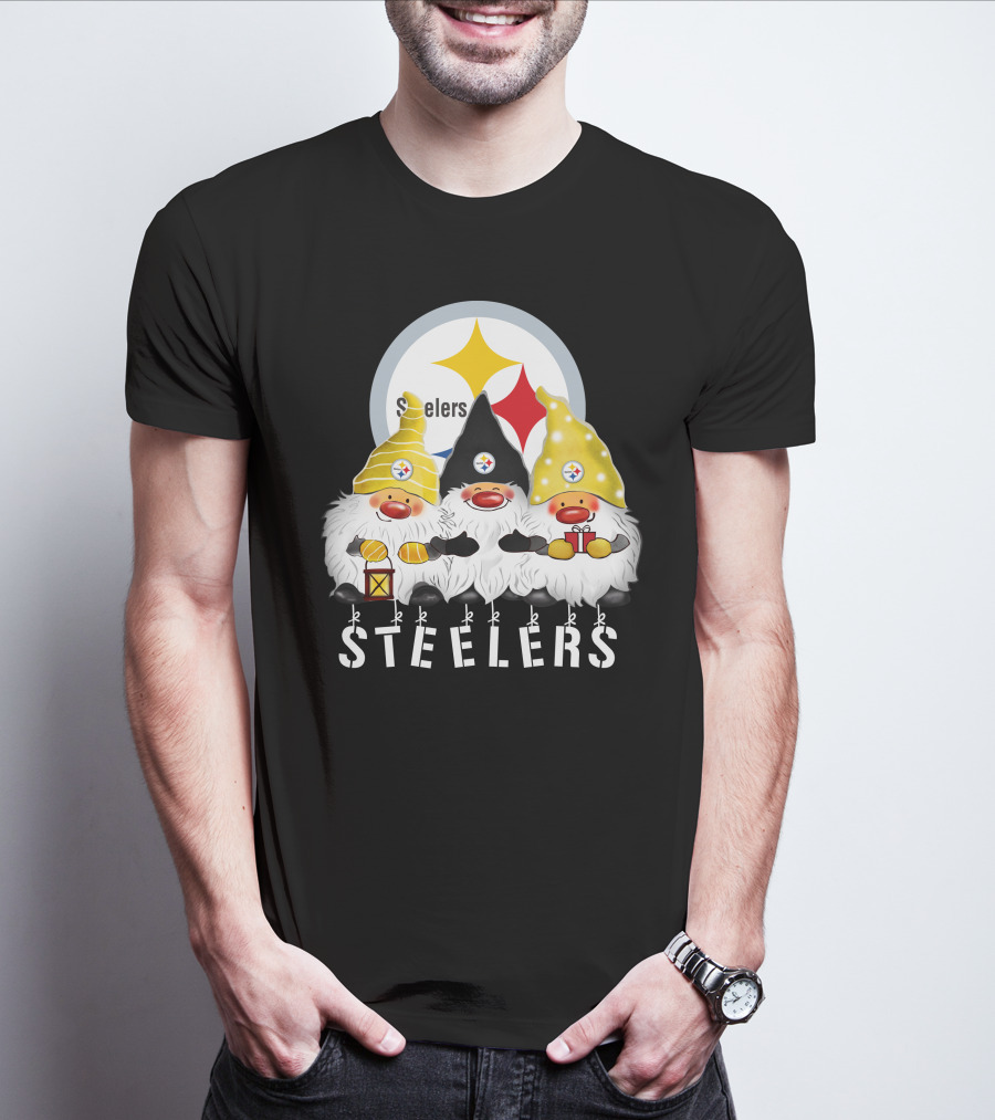 Steelers Merry Christmas Happy Holidays Gnomes T-Shirt