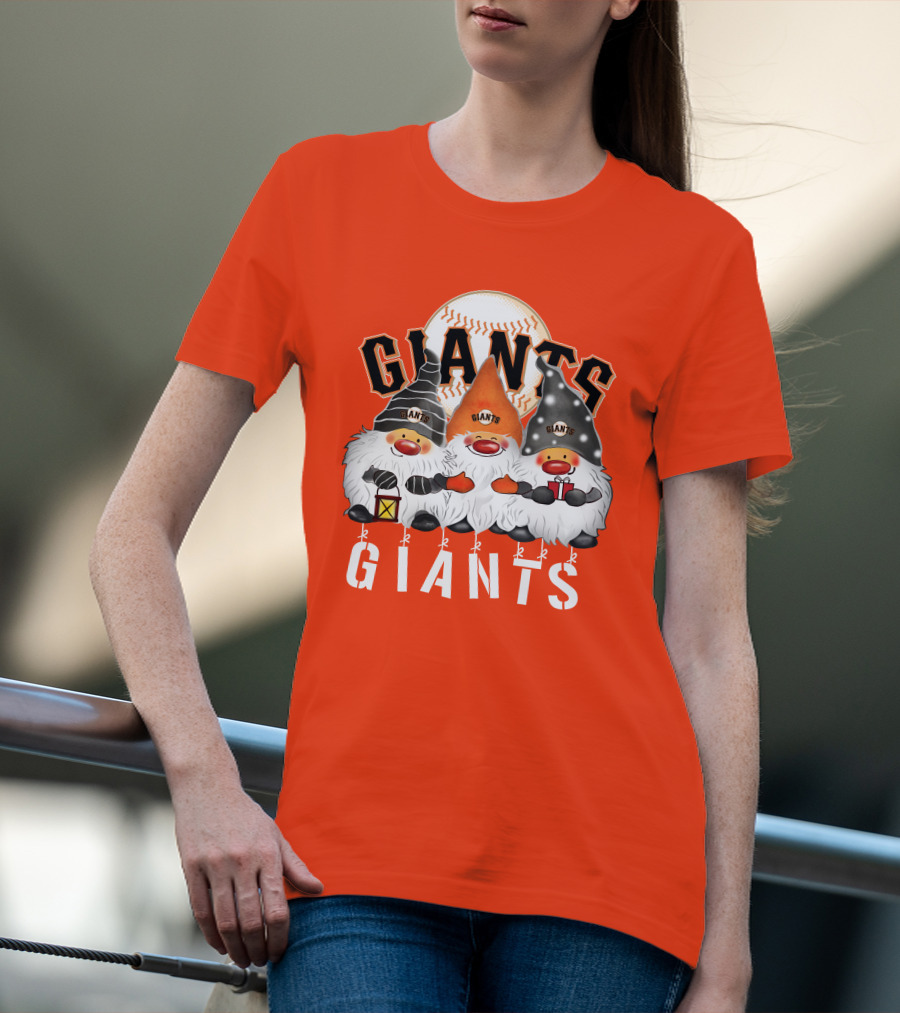 San Francisco Giants Merry Christmas Happy Holidays Giants Gnomes Baseball T-Shirt
