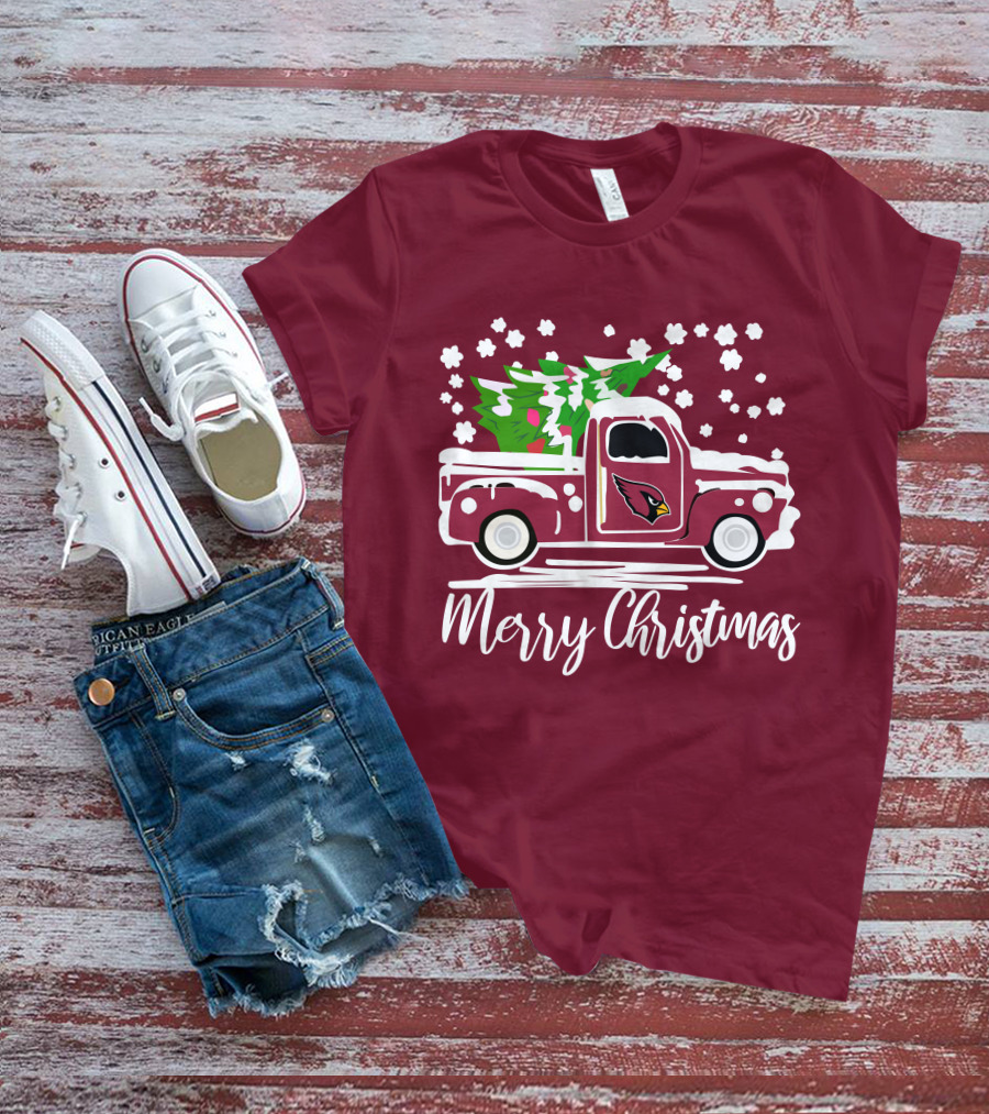 Arizona Cardinals Vintage Truck Merry Christmas T-Shirt