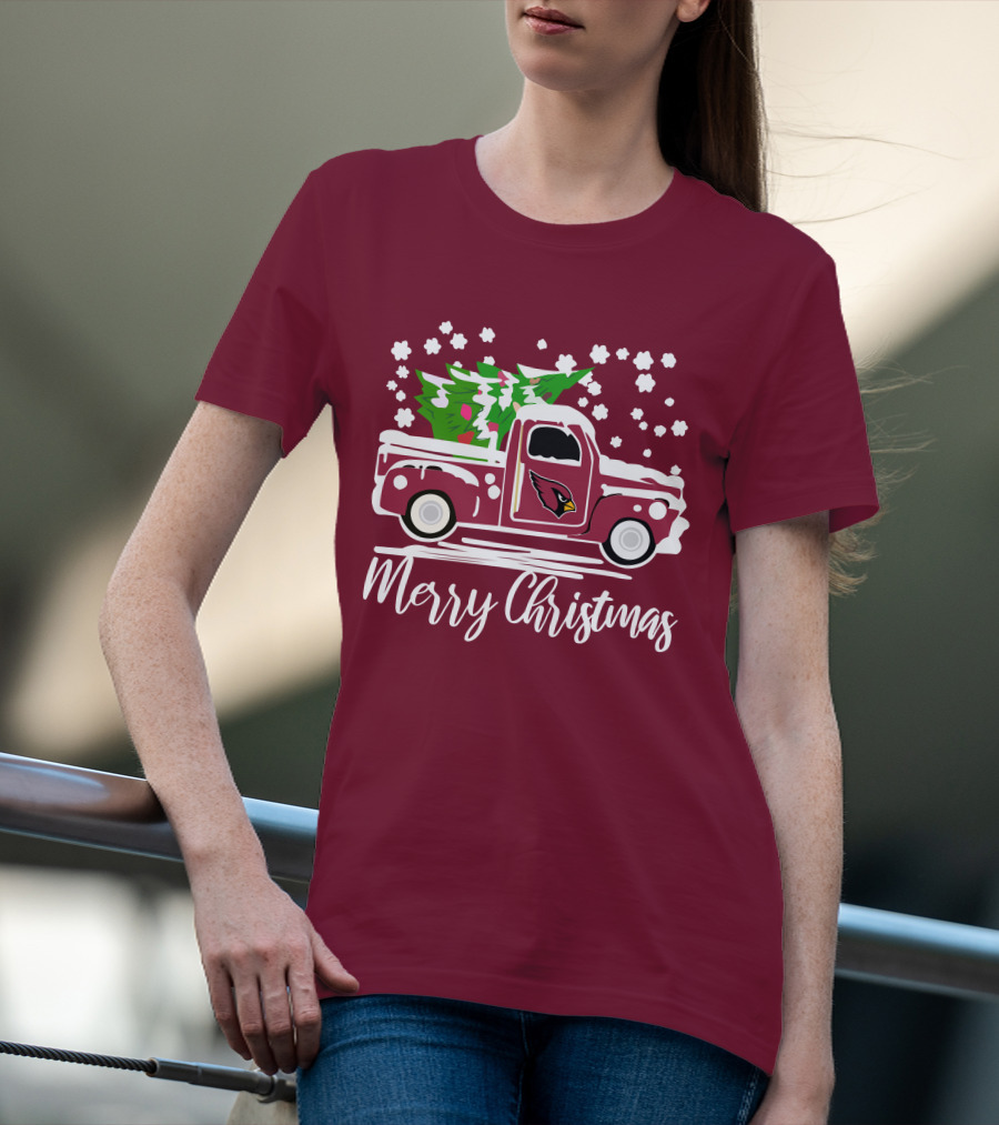 Arizona Cardinals Vintage Truck Merry Christmas T-Shirt