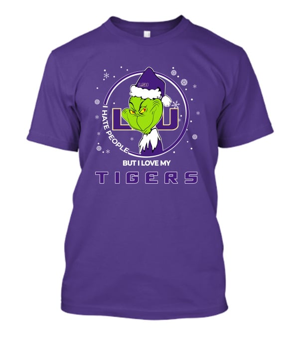 Grinch Santa I Hate People But I Love My LSU Tigers T-Shirt