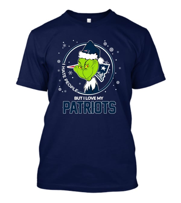 Christmas Grinch I Hate People But I Love My Patriots T-Shirt