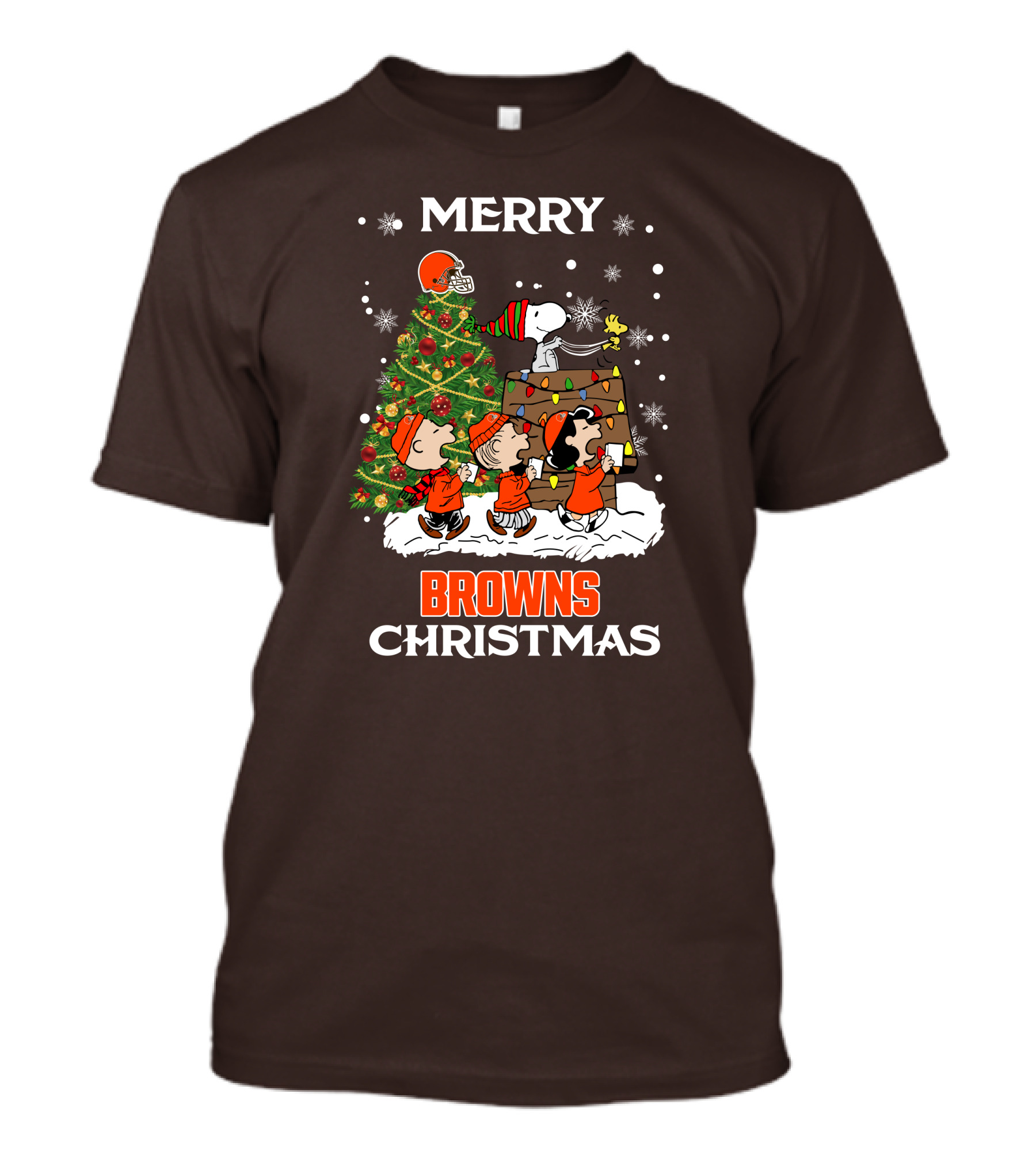 Merry Browns Christmas Peanuts Christmas Tree Celebration T-Shirt
