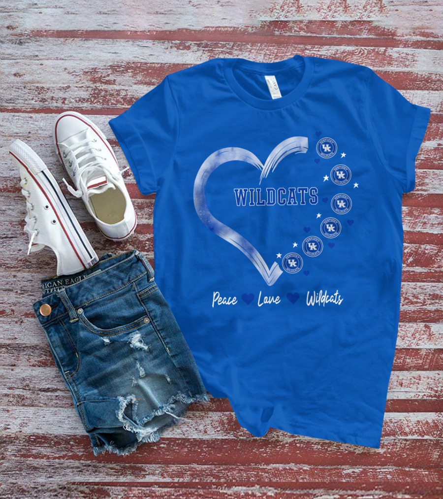 Peace Love Wildcats Kentucky Wildcats UK T-Shirt