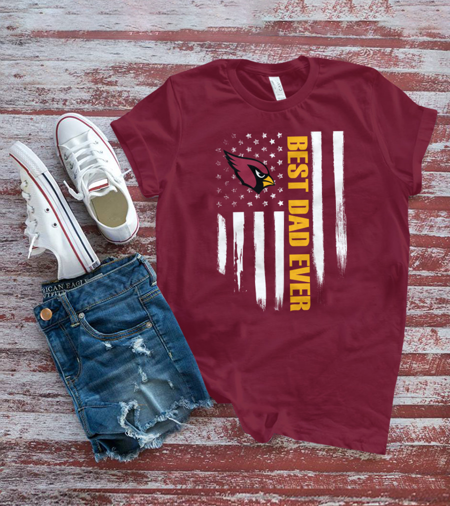 Arizona Cardinals Flag Best Dad Ever T-Shirt