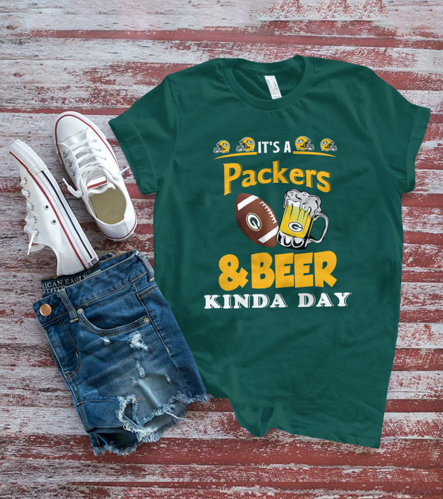 Green Bay Packers Football And Beer Kinda Day T-Shirt