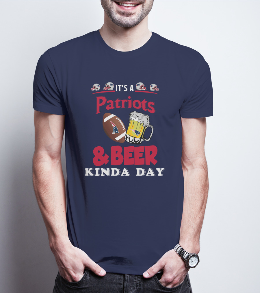 New England Patriots Football And Beer Celebration Day T-Shirt