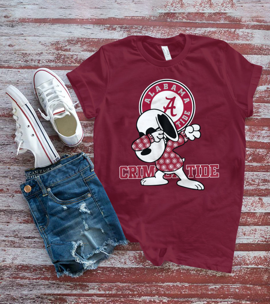 Alabama Crimson Tide Snoopy Dabbing Football Fan Spirit T-Shirt