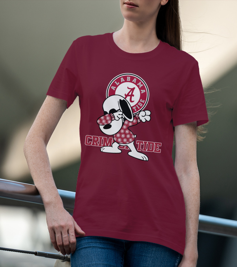 Alabama Crimson Tide Snoopy Dabbing Football Fan Spirit T-Shirt