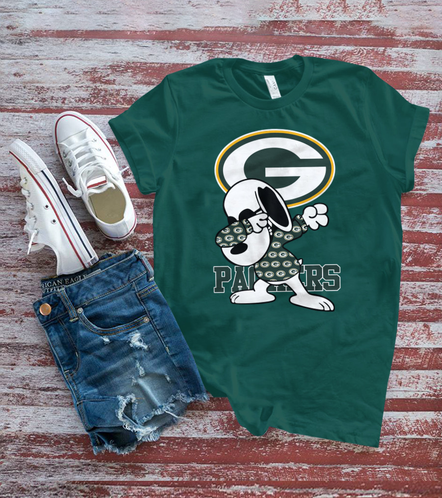 Green Bay Packers Snoopy Dabbing Packers T-Shirt