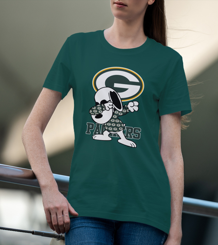 Green Bay Packers Snoopy Dabbing Packers T-Shirt