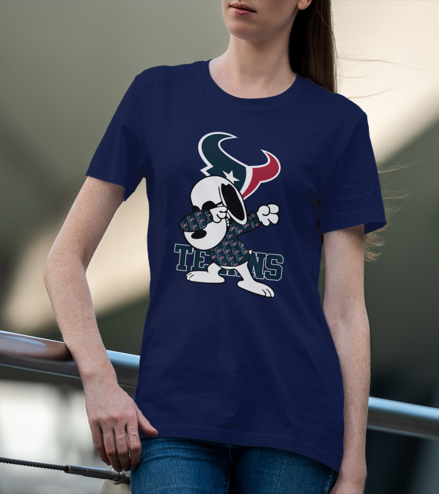 Houston Texans Snoopy Dabbing Texans T-Shirt