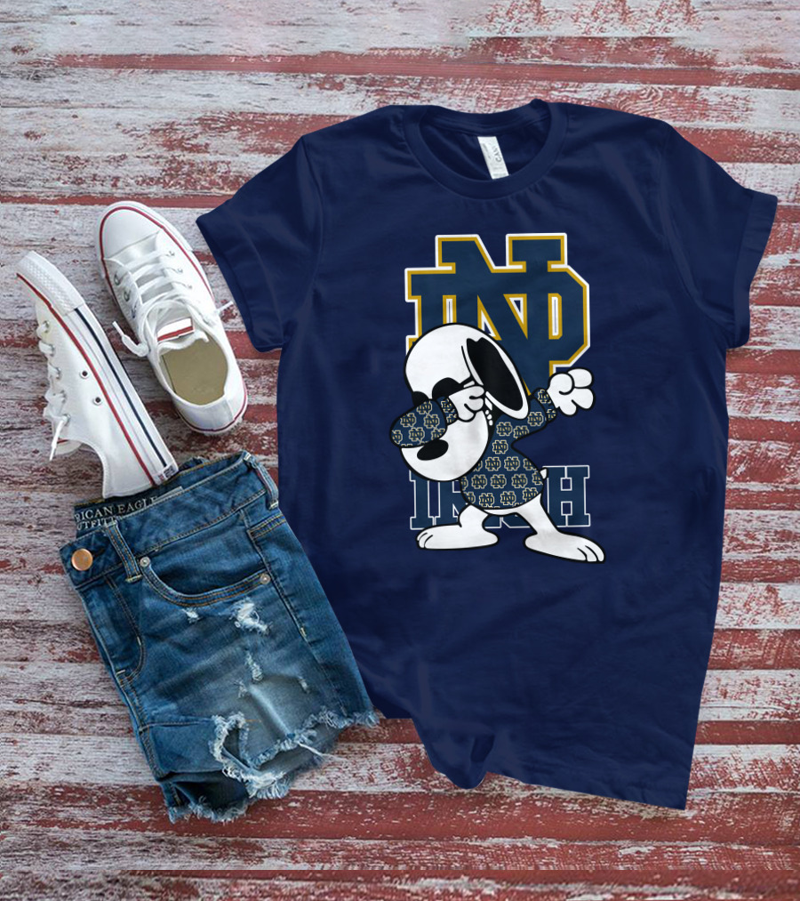 ND Irish Snoopy Dabbing Notre Dame Fighting Irish T-Shirt