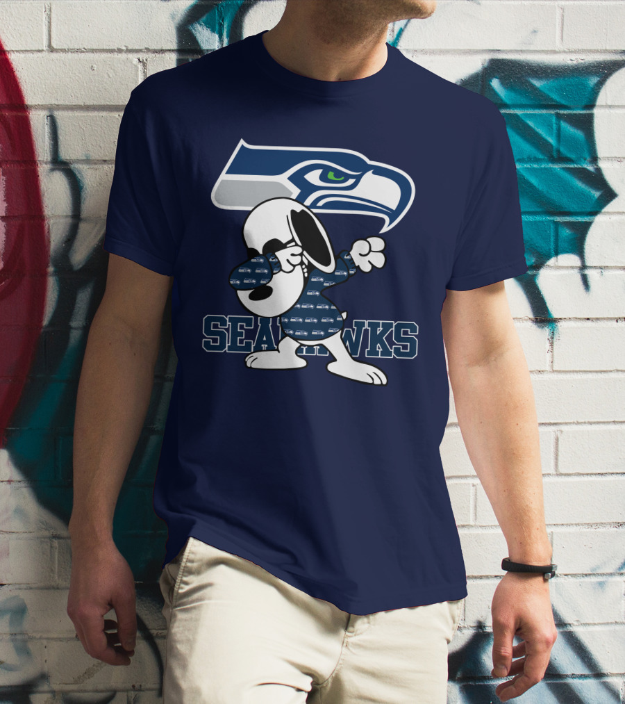 Seattle Seahawks Snoopy Dabbing NFL Team Fan Apparel Bowing Dance T-Shirt