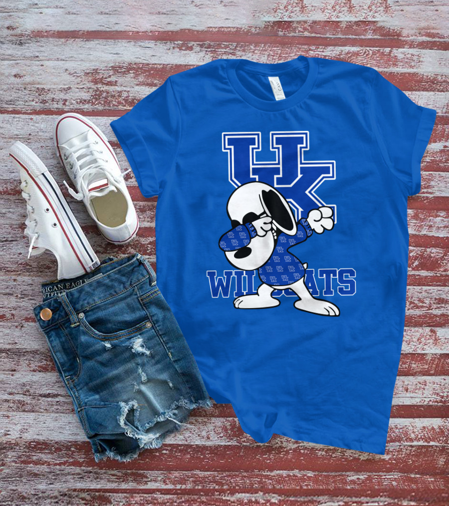 Kentucky Wildcats UK Snoopy Dabbing Basketball T-Shirt