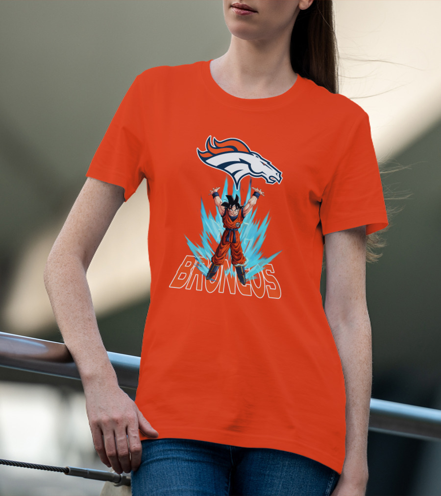 Denver Broncos Super Saiyan Goku Power-Up T-Shirt