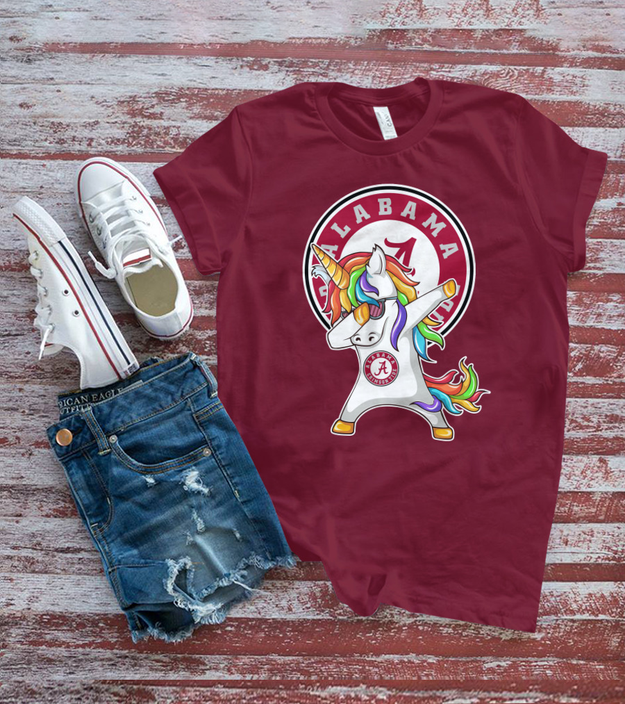 Alabama Crimson Tide Dabbing Unicorn T-Shirt
