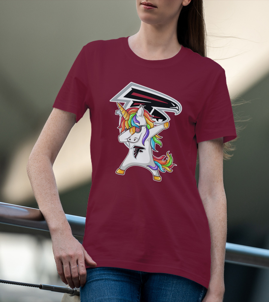 Atlanta Falcons Unicorn Rainbow Dabbing T-Shirt